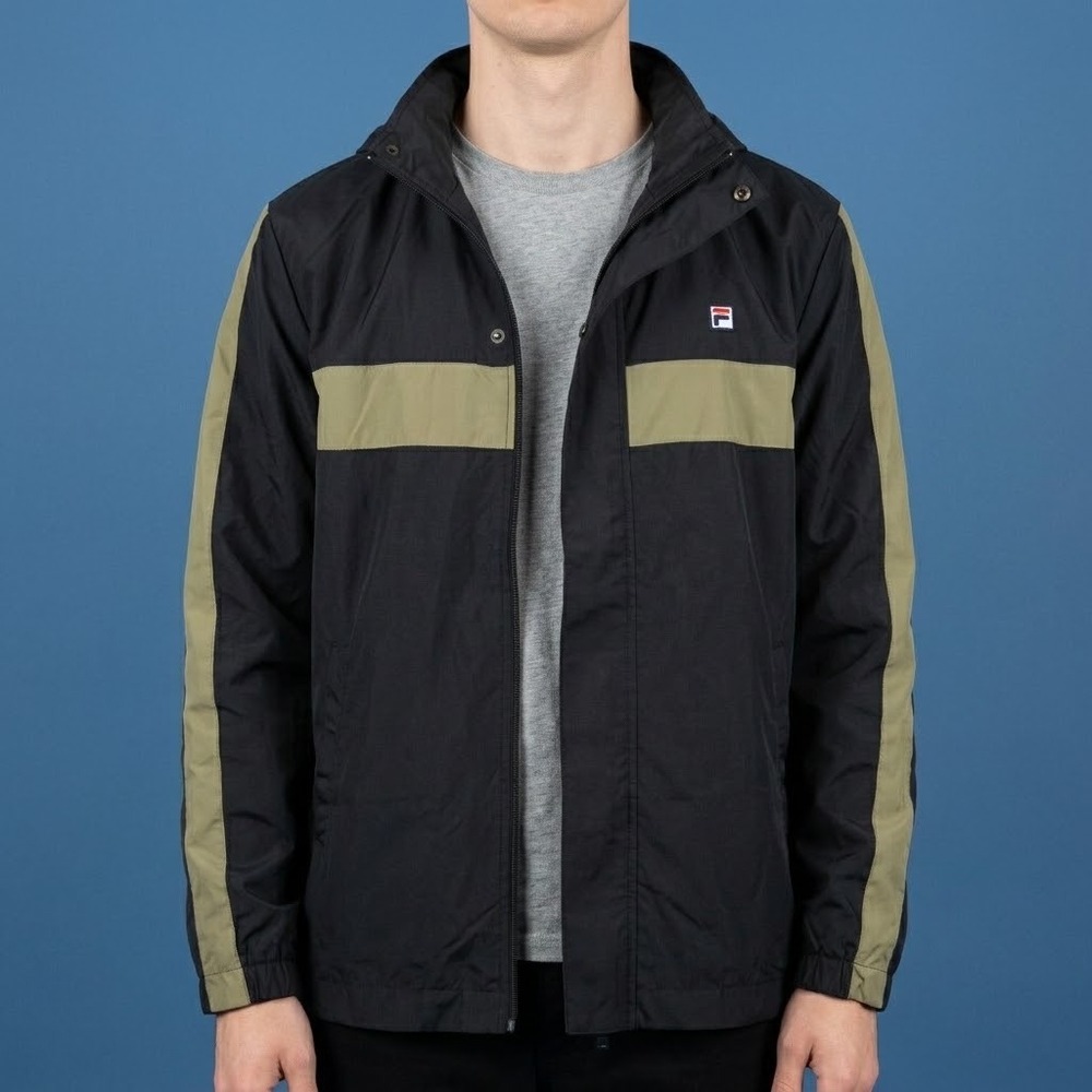 Fila Vintage Gorpcore Colorblock Windbreaker Jacket Small Green Black EUC